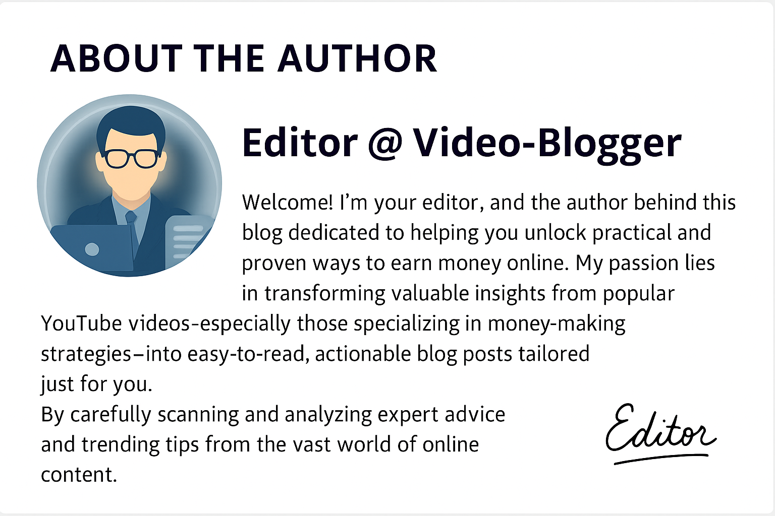 About the Author - Editor @ Video-Blogger